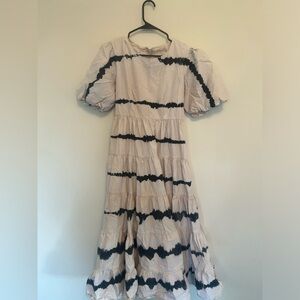 Poetry Tie Dye Cream and Black Floral Dress